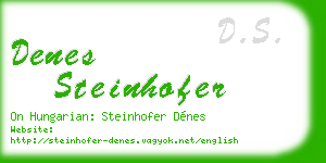 denes steinhofer business card